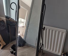 Black cast iron mirror