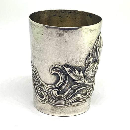 Rare Art Nouveau Silver Christening Beaker