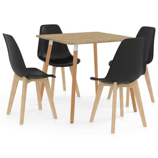 5 Piece Dining Set Black