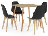 5 Piece Dining Set Black