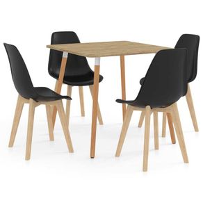 5 Piece Dining Set Black