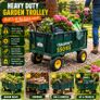 550kg Heavy Duty Garden Trolley with Removable Tarpaulin Utility Cart Green Image 7