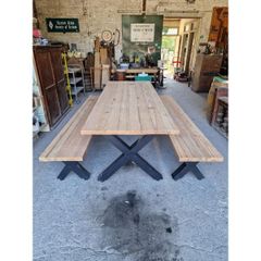 X Frame Table and Benches  KAS461