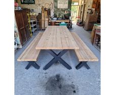 X Frame Table and Benches  KAS461