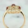 Vintage Style Ruby Stones Crystal Gold Ring Image 2