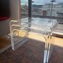 Set of 3 vintage 70s modernist lucite nesting tables Image 2