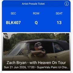 Zach Bryan Cork Tickets