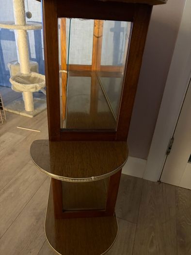 Vintage Mid-Century Cocktail / Drinks Cabinet Glass/ Wood Bar Display (1950s/60s)