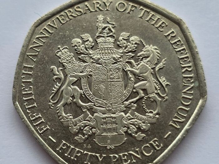 Gibraltar 50 pence 2017 coin - 50 Anniversary of the Referendum
