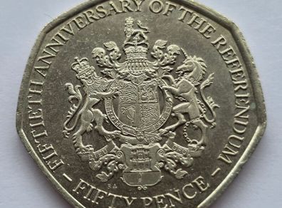Gibraltar 50 pence 2017 coin - 50 Anniversary of the Referendum