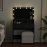 Dressing Table with LED Black 80x41x134.5 cm Image 2