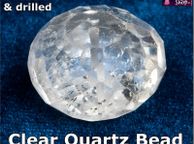 main image for ad Clearance Large Faceted Drilled Quality Clear Quartz Bead For Bracelet Necklace 18x8mm 3g