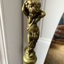Brass Cheval Mirror with Cherub Finials. Image 2