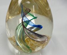 Reduced Fabulous vintage hand blown glass paperweight