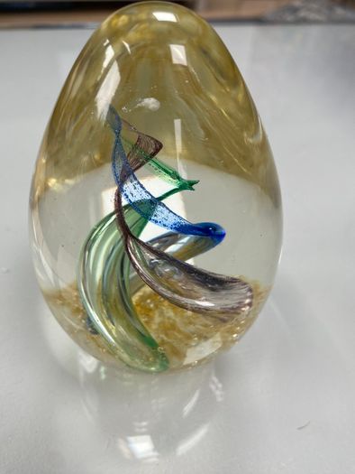 Reduced Fabulous vintage hand blown glass paperweight