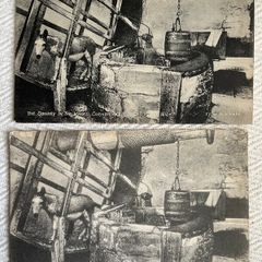 The Isle of Wight x 2, Donkey in the Wheel, Carisbrook Castle, unposted
