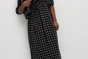 Marks &amp; Spencer Printed Tie Front Midaxi Shirred Dress size UK 18