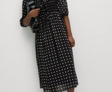 Marks & Spencer Printed Tie Front Midaxi Shirred Dress size UK 18