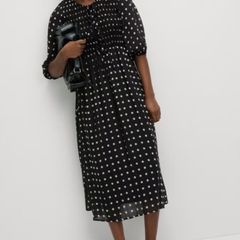 Marks & Spencer Printed Tie Front Midaxi Shirred Dress size UK 18