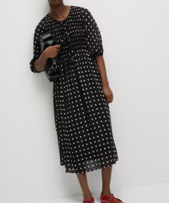 Marks & Spencer Printed Tie Front Midaxi Shirred Dress size UK 18
