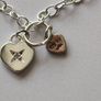 925 Stamped Silver Heart Charm Bracelet Image 3