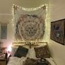 Sketched Floral Medallion Tapestry, White Bohemian Mandala Wall Hanging Tapestries (MULTIPLE SIZES) Image 5