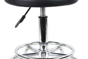 NEW SALE | Quality Leather Round Rolling Stool with Foot Rest Height Adjustable