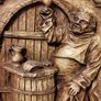 Vintage  German 3D Wooden hanging plate Image 2