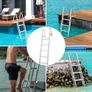 Removable Dock Ladder 5 Steps, 350 lbs Load Capacity, Pontoon Boat Ladder with 4'' Wide Step Image 5