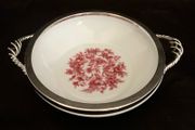 Vintage trinket bowl with solid silver rim