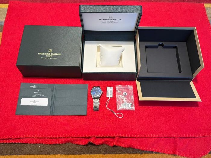 Frederique Constant Classics Swiss Made Watch, Blue Dial, Full Set
