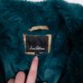Sam Edelman Deep Teal Green Soft Faux Fur Plush Winter Overcoat Size L Image 2