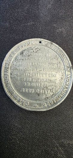 Antique 1885 Welsh Sunday School Centenary Medal - Thomas Charles o'r Bala