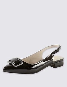 Marks and Spencer Women's shoes M&S pointed toe sling back court black shoes