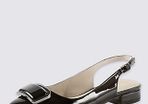 Marks and Spencer woman's flat shoes sandals black patent leather shining shoes NEW
