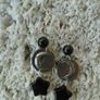 Moon and stars earrings, Handmade crystal jewellery, Pewter, Sterling Silver , Black Obsidian stars, Crystal healing Image 7