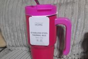 pink thermal mug