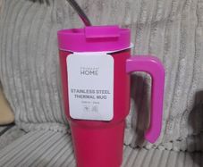pink thermal mug