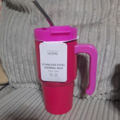 pink thermal mug