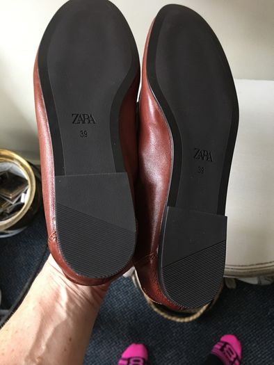 Zara real leather loafers, new, size UK6