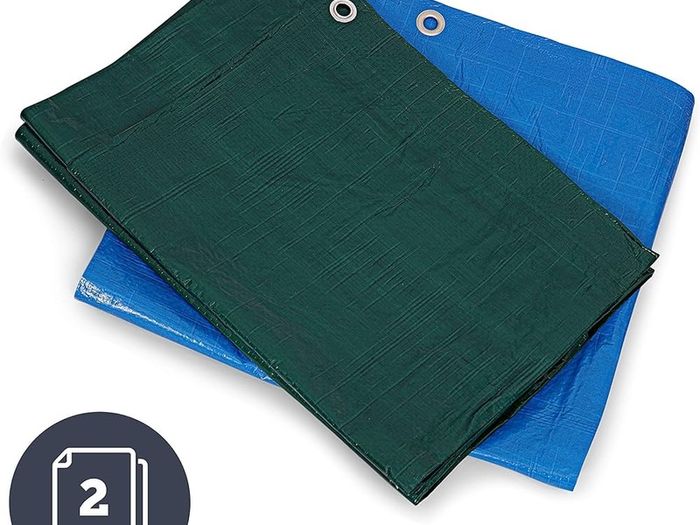 1.80 x 1.20m (4 x 6 FT) Green Waterproof Tarpaulin Tarpoline tarpaulins Tarp for Universal Covering Garden Furniture, Camping, Roof Caravan