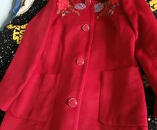 BNWT Savida Burgandy Arizona Embroidered Coat