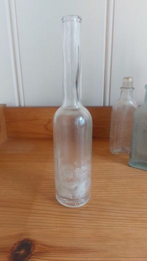 Fabulous Collection of Four Assorted Antique and Vintage Apothecary and Household Bottles in Clear Glass, Price for All Four, Not Splitting