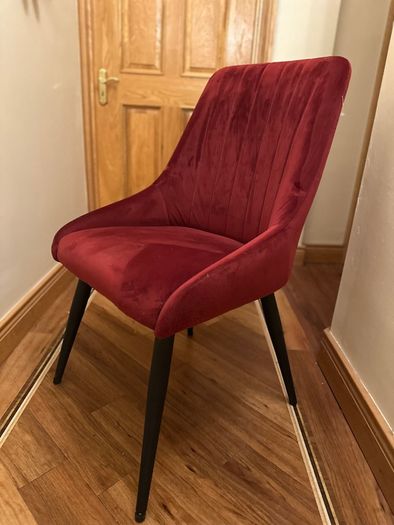 Burgundy Velvet Dining Chairs Black Legs