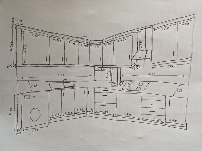 kitchen cabinets and worktop