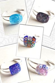 Handmade Glass Fused Dichroic Bangle - FREE DELIVERY