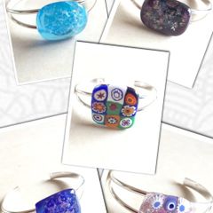 Handmade Glass Fused Dichroic Bangle - FREE DELIVERY