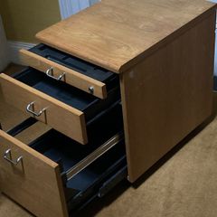 Wooden filing cabinet -under desk