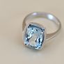 Vintage 1970s Aquamarine Solitaire Ring Image 5