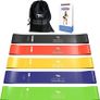 FREE EXPRESS SHIPPING Resistance Bands Set for Men and Women, Pack of 5 Different Resistance Levels Elastic Band for Home Gym Long Exercise Workout  Great Fitness Equipment for Training Yoga Free Carrying Bag Image 4